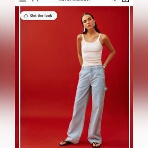 Reformation Diego Mid Rise Baggy Utility Jeans Blue - Size 29